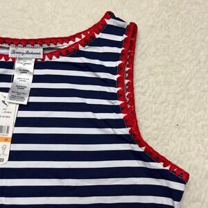 Tommy Bahama Spa Dress Womens S Blue White Striped TSW44442C Sleeveless Crochet